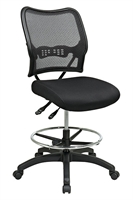 Picture of QSP Ergonomic Multi Function Armless Mesh Drafting Chair, Footring