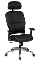 Picture of Ergonomic High Back Leather Office Chair with Adjustable Headrest