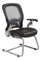 Picture of Sled Base Guest Mesh Chair with Leather Seat