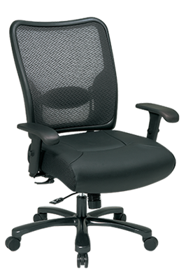 Picture of Big and Tall Ergonomic Mesh Swivel Chair with Leather Seat
