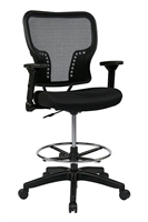 Picture of Ergonomic Mesh Back Drafting Stool Chair with Adjustable Arms