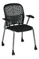 Picture of Ergonomic Heavy Duty Guest Visitor Plastic Mobile Arm Chair, Pack of 2