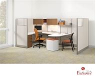 Picture of PEBLO U Shape Office Cubicle Workstation with Storage