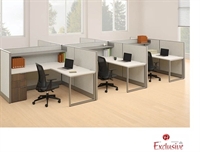 Picture of PEBLO Cluster of 6 Person L Shape Electrified Cubicle Desk Workstations