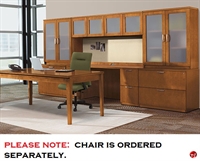 Picture of Veneer 72" Table Desk with Glass Door Kneespace Storage Credenza, Bookcase Lateral Files Storage