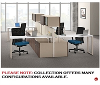Picture of Cluster of 4 Person L Shape Teaming Bench Office Desk Workstation with Storage