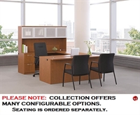 Picture of 72" Contemporary U Shape Office Desk Workstation with Glass Door Overhead