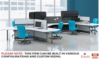 Picture of Cluster of 6 Person Curve L Shape Cubicle Desk Electrified Workstation