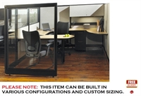 Picture of U Shape Electrified Glass Cubicle Desk Workstation