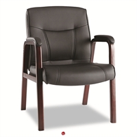 Picture of Contemporary Guest Visitor Side Arm Chair, Wood Legs