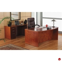 Picture of Veneer 72" Bowfront Desk with Kneespace Credenza