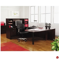 Picture of 72" U Shape D Top Office Desk Workstation with Overhead Storage