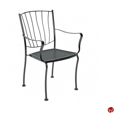 Picture of GRID Outdoor Wrought Iron Dining Arm Stack Chair