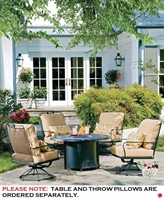Picture of GRID Outdoor Wrought Iron Swivel Rocking Chairs with Padded Cushions