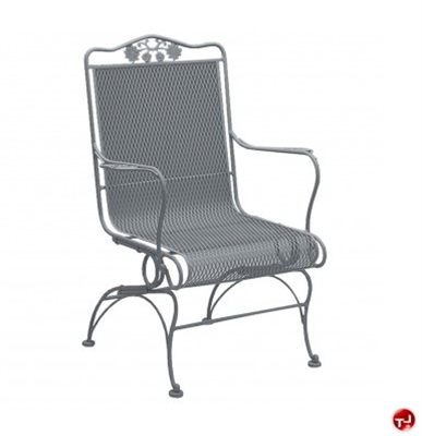 Picture of GRID Outdoor Wrought Iron High Back Dining Arm Chair