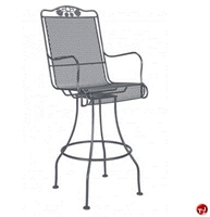 Picture of GRID Outdoor Wrought Iron Swivel Dining Barstool Chair