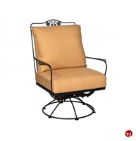 Picture of GRID Outdoor Wrought Iron Swivel Rocker Chair with Padded Cushion