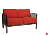Picture of GRID Outdoor Wrought Iron 2 Seat Loveseat Sofa with Padded Cushion