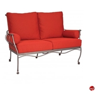 Picture of GRID Outdoor Wrought Iron 2 Seat Loveseat Sofa with Padded Cushion