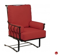 Picture of GRID Outdoor Wrought Iron Sled Base Lounge Dining Chair with Padded Cushion