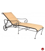 Picture of GRID Outdoor Wrought Iron Padded Sling Adjustable Chaise Lounge