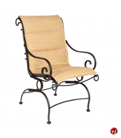 Picture of GRID Outdoor Wrought Iron Paded Sling Movement Dining Chair