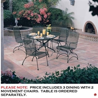 Picture of GRID Outdoor Wrought Iron Dining Arm Chairs with Movement Chair, Pack of 5