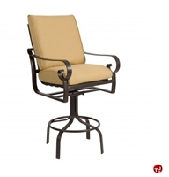 Picture of GRID Outdoor Aluminum Padded Cushion Swivel Barstool Chair