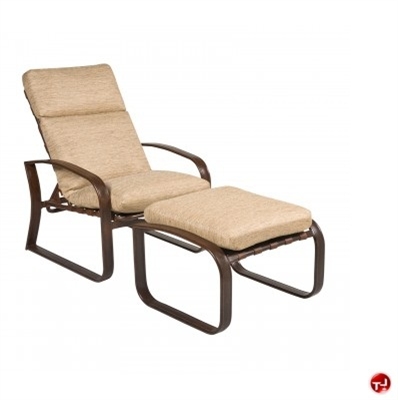 Picture of GRID Outdoor Aluminum Thick Cushion Adjustable Lounge Chair with Ottoman