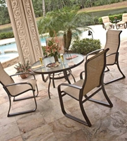 Picture of GRID Outdoor Aluminum High Back Dining Arm Chairs, Set of 4