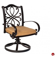 Picture of GRID Outdoor Aluminum Swivel Rocker Dining Arm Chair with Seat Cushion