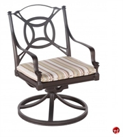 Picture of GRID Outdoor Aluminum Swivel Rocking Dining Arm Chair with Seat Cushion