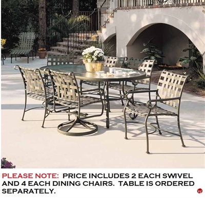 Picture of GRID Outdoor Aluminum Dining Stacking Chairs with Swivel Rocker Chairrs, Pack of 6