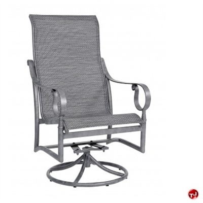 Picture of GRID Outdoor Aluminum High Back Swivel Rocking Sling Arm Chair