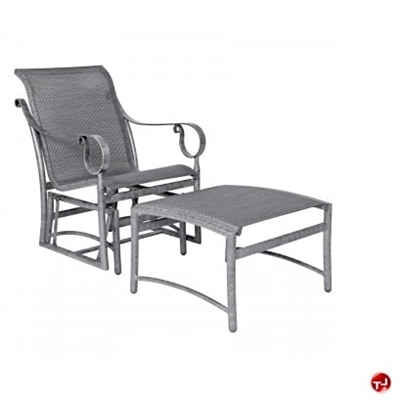 Picture of GRID Outdoor Aluminum Glider Lounge Sling Chair with Ottoman