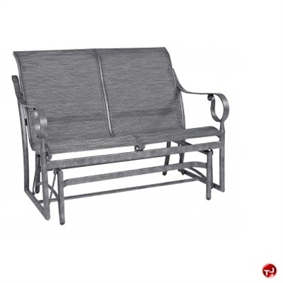Picture of GRID Outdoor Aluminum 2 Seat Loveseat Sling Glider Chair
