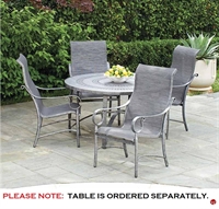 Picture of GRID Outdoor Aluminum High Back Dining Sling Chairs, Pack of 4