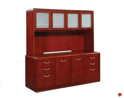 Picture of DMI Summit Veneer Storage Credenza with Glass Door Hutch