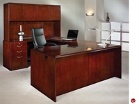 Picture of DMI Summit Veneer 72" U Shape Office Desk Workstation with Closed Overhead Storage