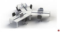Picture of PEBLO Portable Folding 6 Person Bench Seating Office Desk Workstation
