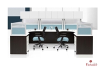 Picture of PEBLO Custom 2 Person L Shape Office Desk Cubicle Workstation