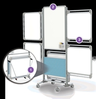 Picture of Double Sided Mobile Dry Erase Markeboard Easel with 8 Writing Boards