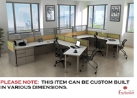 Picture of PEBLO Cluster of 2 Person L Shape Shared Office Desk Cubicle Worktstation