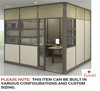 Picture of PEBLO Modular Wall Ceiling Private Office Cubicle Workstation with Door