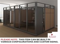 Picture of PEBLO Cluster of 2 Person Private Office Cubicle Workstation with Doors
