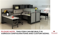 Picture of PEBLO Cluster of 2 Person U Shape Office Desk Cubicle Workstation