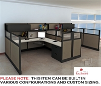 Picture of PEBLO Cluster of 2 Person 8' x 8' L Shape Cubicle Desk Workstation