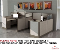 Picture of PEBLO Cluster of 2 Person 6'x 6' L Shape Office Desk Cubicle Workstation