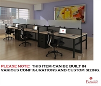 Picture of PEBLO Cluster of 6 Person Shared Cubicle Desk Workstation