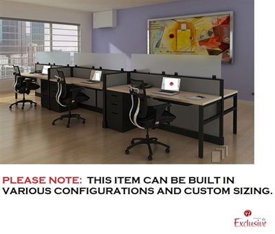 Picture of PEBLO Cluster of 6 Person Shared Cubicle Desk Workstation